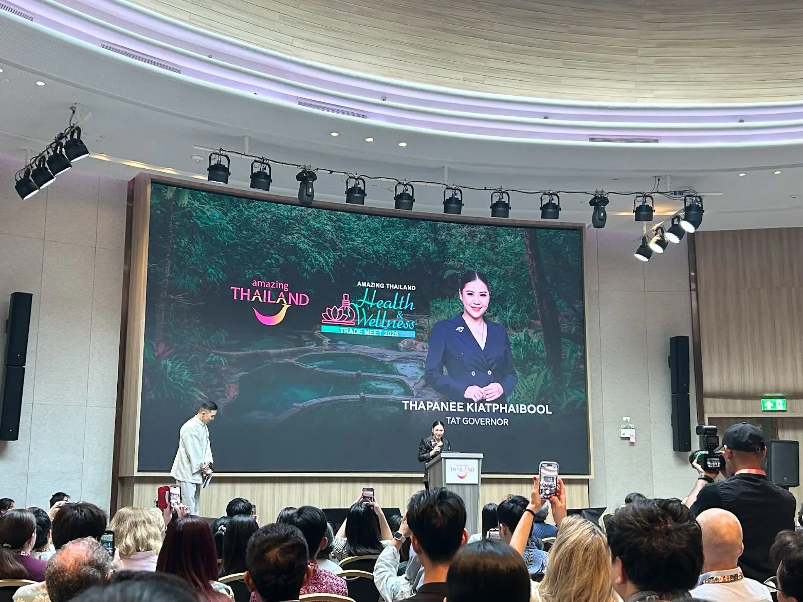 TAT Governor Thapanee Kiatphaibool addressing the Amazing Thailand Health and Wellness Trade Meet 2026