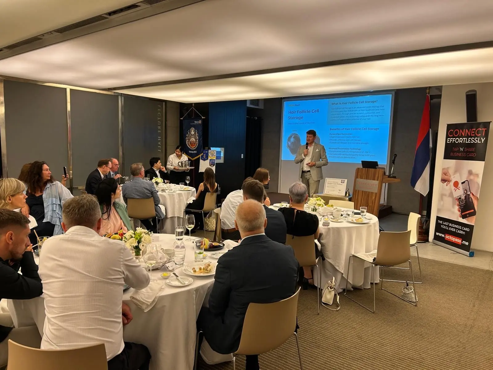 Bangkok business leaders attending Henning Kalwa's presentation on longevity medicine