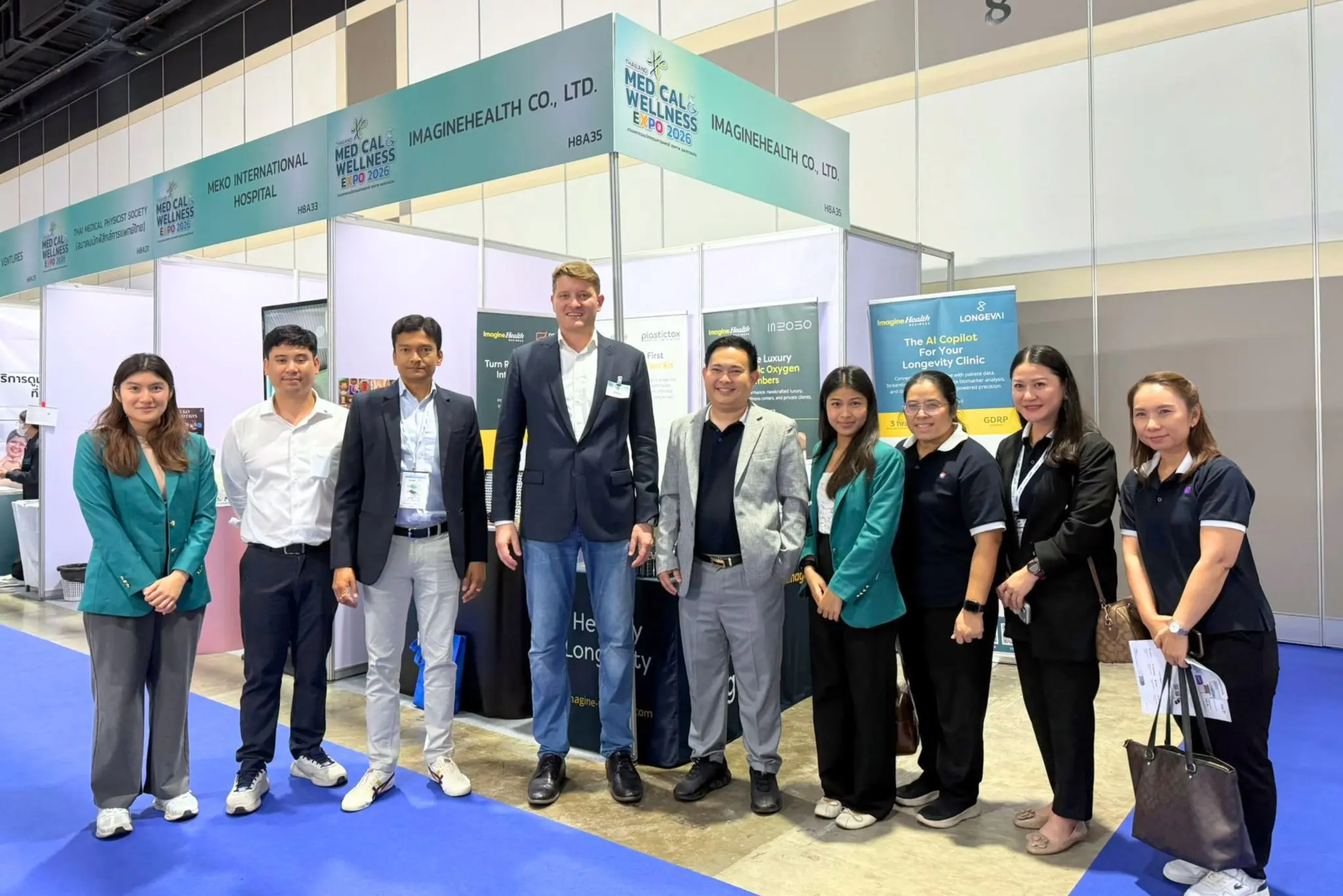 The ImagineHealth team and industry visitors at Thailand Medical and Wellness Expo 2026 in Bangkok