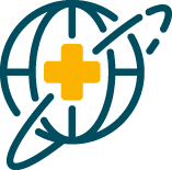 Icon representing medical travel